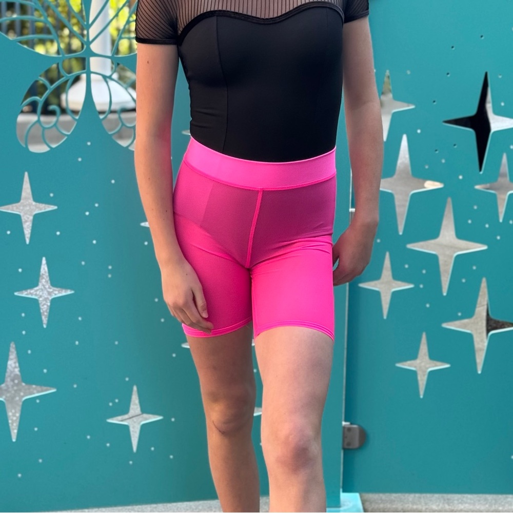 Details Dance wear pink mesh shorts